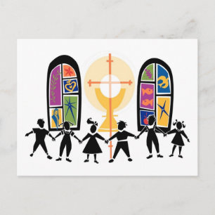 Christelijke jeugdscène briefkaart