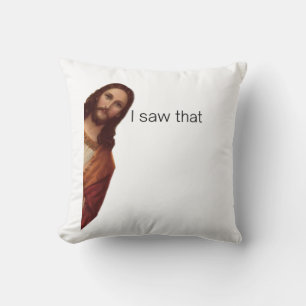 Christelijke Jezus kijkt naar je, Jezus, dat heb i Kussen