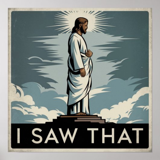 Christelijke Jezus kijkt naar je, Jezus, dat heb i Poster (Voorkant)