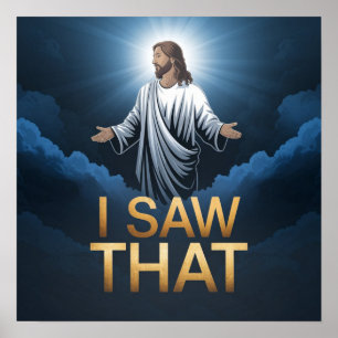 Christelijke Jezus kijkt naar je, Jezus, dat heb i Poster