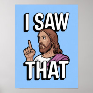 Christelijke Jezus kijkt naar je, Jezus, dat heb i Poster