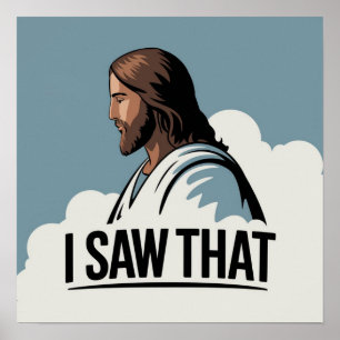 Christelijke Jezus kijkt naar je, Jezus, dat heb i Poster