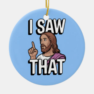 Christelijke Jezus kijkt naar je, Jezus heb ik gez Keramisch Ornament