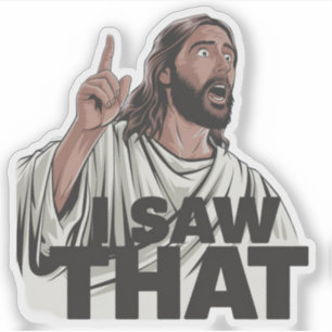 Christelijke Jezus kijkt naar je, Jezus heb ik gez Sticker