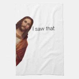 Christelijke Jezus kijkt naar je, Jezus heb ik gez Theedoek