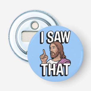 Christelijke Jezus kijkt naar je, Jezus zag dat Button Flesopener