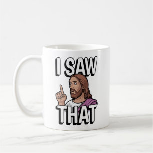 Christelijke Jezus kijkt naar je, Jezus zag dat Koffiemok