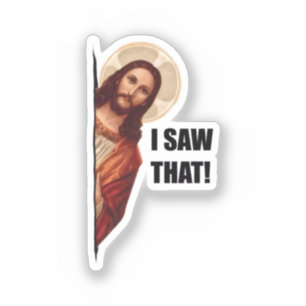 Christelijke Jezus kijkt naar je, Jezus zag dat Sticker
