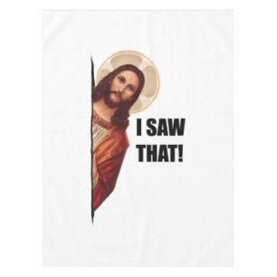 Christelijke Jezus kijkt naar je, Jezus zag dat Tafelkleed