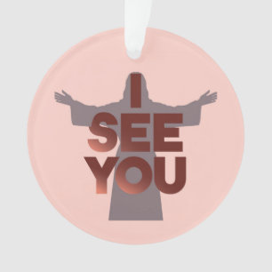 Christelijke Jezus kijkt naar je, Jezus zie je Ornament
