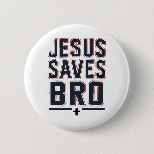 Christelijke Jongen Jezus Redt Broer Christus Koni Ronde Button 5,7 Cm