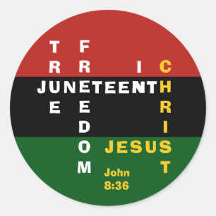 Christelijke JUNETEENTH Classic ronde Sticker