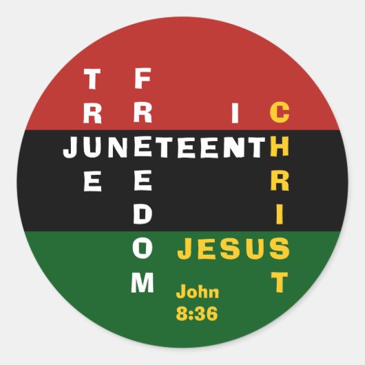 Christelijke JUNETEENTH Classic ronde Sticker (Voorkant)