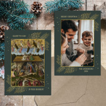Christelijke katholieke kerstkerststal familiefoto