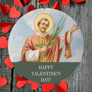Christelijke katholieke vrolijke Valentijnsdag Ronde Sticker
