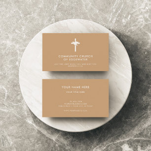 Christelijke Kerk Cross Dove Tan Visitekaartje