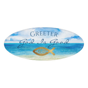 Christelijke kerk Ichthys Ocean Beach Greeter Naambadge