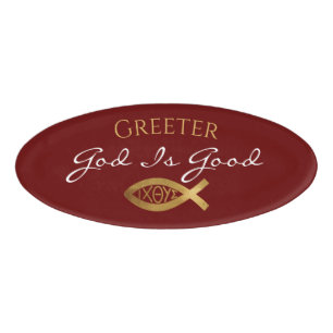 Christelijke kerkministerie Greeter Fellowship Naambadge