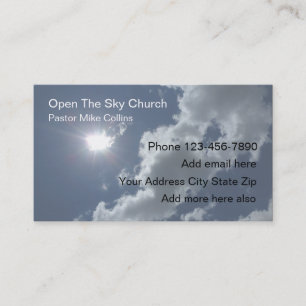 Christelijke kerkpastor Sky Sun Visitekaartje