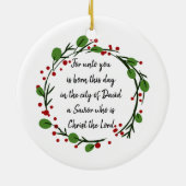 Christelijke kerst Bijbeltekst sticker Bijbeltekst Keramisch Ornament (Achterkant)