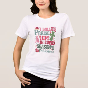 Christelijke kerst Ik zal hem prijzen Schattigee B Tri-Blend Shirt