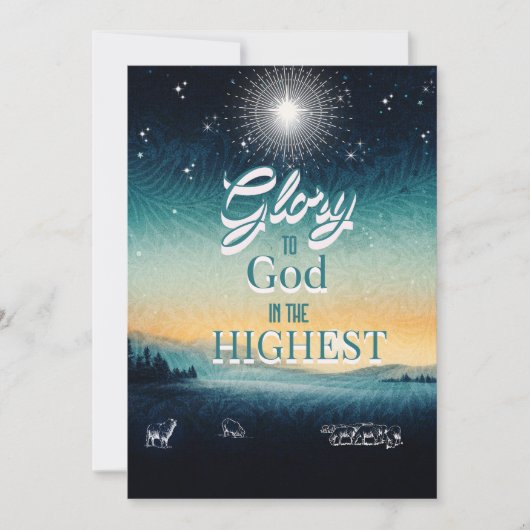 Christelijke Kerst Kaart met Ster en Schrift (Voorkant)