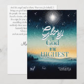 Christelijke Kerst Kaart met Ster en Schrift (Voorkant / Achterkant)