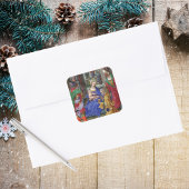 Christelijke Kerst Kerst Geboorte Vierkante Sticker