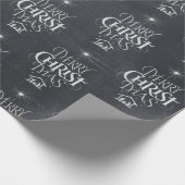 Christelijke kerst-kerstkalligrafie cadeaupapier (Hoek)