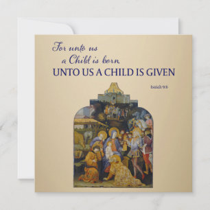 Christelijke kerst Ons is een kind gegeven Feestdagenkaart