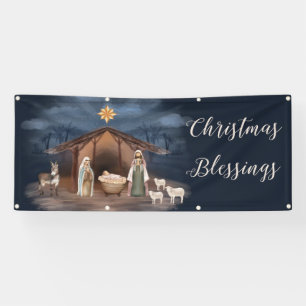 Christelijke kerstbanner uit de nativiteit spandoek