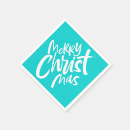 Christelijke kerstbelettering Blauwgroen blauw Servet