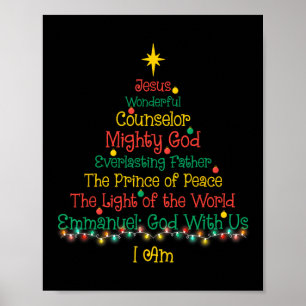 Christelijke kerstbijbel noemt kerstboom Sh Poster