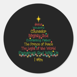 Christelijke kerstbijbel noemt kerstboom Sh Ronde Sticker
