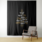 Christelijke kerstboom familie vakantie kerk wandkleed (In situ)