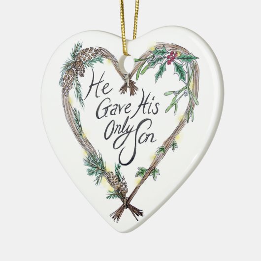 Christelijke kerstboomdecoratie keramisch ornament (Links)