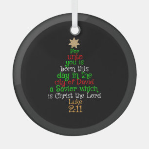 Christelijke kerstboomShirten Glas Ornament