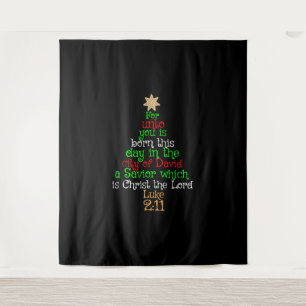 Christelijke kerstboomShirten Wandkleed
