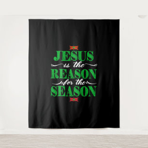 Christelijke kerstcadeautjes die Jezus heeft gekre Wandkleed