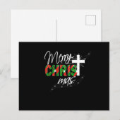 Christelijke kerstcadeautjes met vrolijk kerstfees briefkaart (Voorkant / Achterkant)