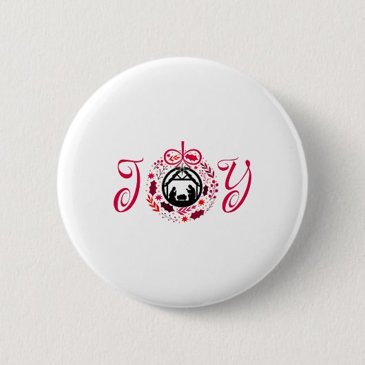 Christelijke kerstfeestvreugde Jezus Natitivity Sc Ronde Button 5,7 Cm (Voorkant)