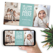 Christelijke kerstfoto's - Oh, laat ons Adore Feestdagenkaart