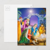 Christelijke kerstkaart feestdagenkaart (Voorkant / Achterkant)