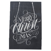 Christelijke kerstkalligrafie medium cadeauzakje (Achterkant)