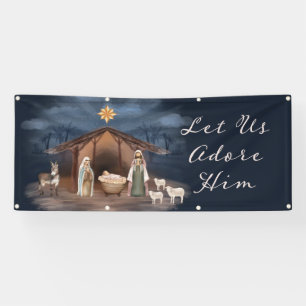 Christelijke kerstkerk spandoek