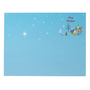 Christelijke kerstkerken Night Sky Stars Notitieblok