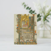 Christelijke kerstkerststal Middeleeuws Briefkaart (Staand voorkant)