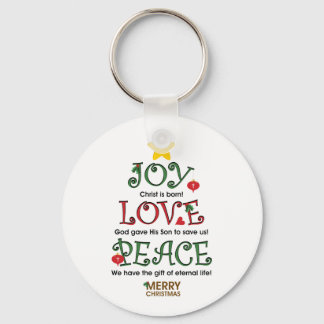 Christelijke kerstliefde en vrede sleutelhanger