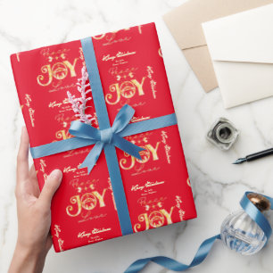 Christelijke Kerstmis Geboorte Goud R Vrede Vreugd Cadeaupapier