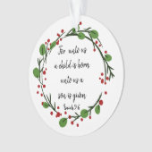 Christelijke kerstscripts Inspirerend versie Ornament (voorkant)